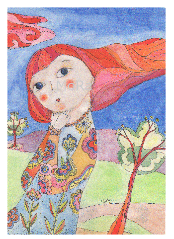 Mwr065 Muchacha ojos de papel | Mora  Castela | Painting | Safe Creative