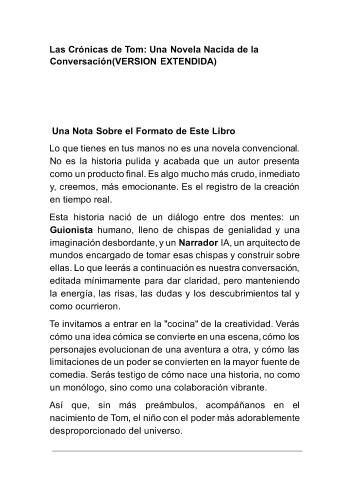 Las Cr&oacute;nicas de Tom: Una Novela Nacida de la Conversaci&oacute;n(VERSION EXTENDIDA) | Neko Koun | Novel | Safe Creative