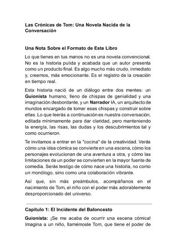 Las Cr&oacute;nicas de Tom: Una Novela Nacida de la  Conversaci&oacute;n | Neko Koun | Novel | Safe Creative