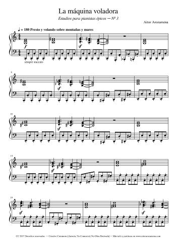 La m&aacute;quina voladora - Estudios para pianistas &eacute;picos N&ordm; 3 - Aitor Arozamena (piano) | Aitor Arozamena | Classical / Orchestral | Safe Creative