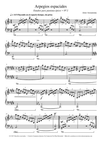 Arpegios espaciales - Estudios para pianistas &eacute;picos N&ordm; 2 - Aitor Arozamena (piano) | Aitor Arozamena | Classical / Orchestral | Safe Creative