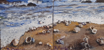 En la orilla del mar, I y II. | Mar&iacute;a Rosario Meg&iacute;as Ballesteros | Pintura | Safe Creative