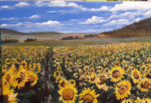 Campo de girasoles | Mar&iacute;a Rosario Meg&iacute;as Ballesteros | Pintura | Safe Creative