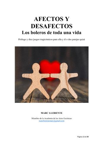 Afectos y desafectos. Los boleros de toda una vida | Marc  Llorente | Guiones y dramaturgia | Safe Creative