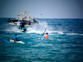 Daniel Cedero of "Club de Pirag&uuml;ismo Pobla Marina", paddling at the XV Eurochallenge 2024 that took place on 27th April in La Vila Joiosa (Alicante) - SPAIN | Arturo Hern&aacute;ndez Santodomingo | Photo | Safe Creative