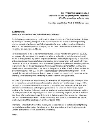 CLS Resignation: Revisiting... | Sergio Lugo | Novel | Safe Creative