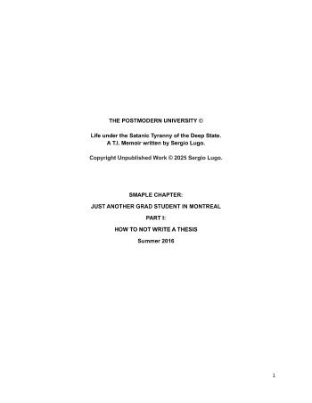 Just Another Grad Student in Montreal | Sergio Lugo | Novel | Safe Creative