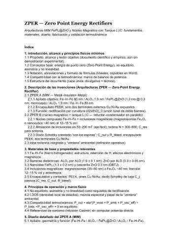 ZPER-(ZeroPointEnergyRectifiers)  Arquitecturas MIM FePt₃@ZnO y N&uacute;cleo Magn&eacute;tico con Tanque L∥C: fundamentos,  materiales, dise&ntilde;o, fabricaci&oacute;n y validaci&oacute;n termodin&aacute;mica | javier jerez fern&aacute;ndez | Academic and scientific | Safe Creative
