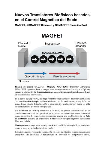 Nuevos Transistores Biof&iacute;sicos basados  en el Control Magn&eacute;tico del Esp&iacute;n:  MAGFET, QSMAGFET Din&aacute;mico y QSMAGFET Din&aacute;mico Dual | javier jerez fern&aacute;ndez | Academic and scientific | Safe Creative