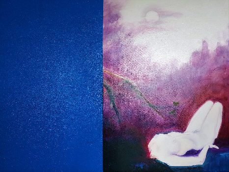 "Paisaje en azul y lila" | M&ordf; Carmen Moreno Fern&aacute;ndez | Painting | Safe Creative