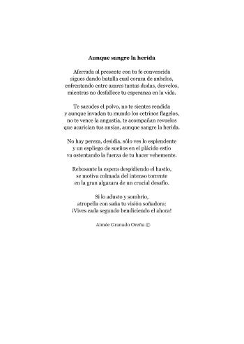 Aunque sangre la herida | Aim&eacute;e Granado Ore&ntilde;a | category.null | Safe Creative