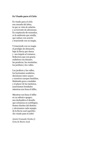 Es Visado para el Cielo | Aim&eacute;e Granado Ore&ntilde;a | category.null | Safe Creative