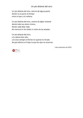 Un pie delante del otro | Alicia Berm&uacute;dez Merino | Poesía | Safe Creative